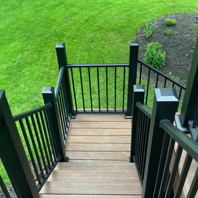 photo of deck railing from the view from the top